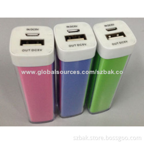 Power Banks, Capacity of 2,000mAh, 5V/1A Input and Output, Sized 92*25*25mm with Good Quality